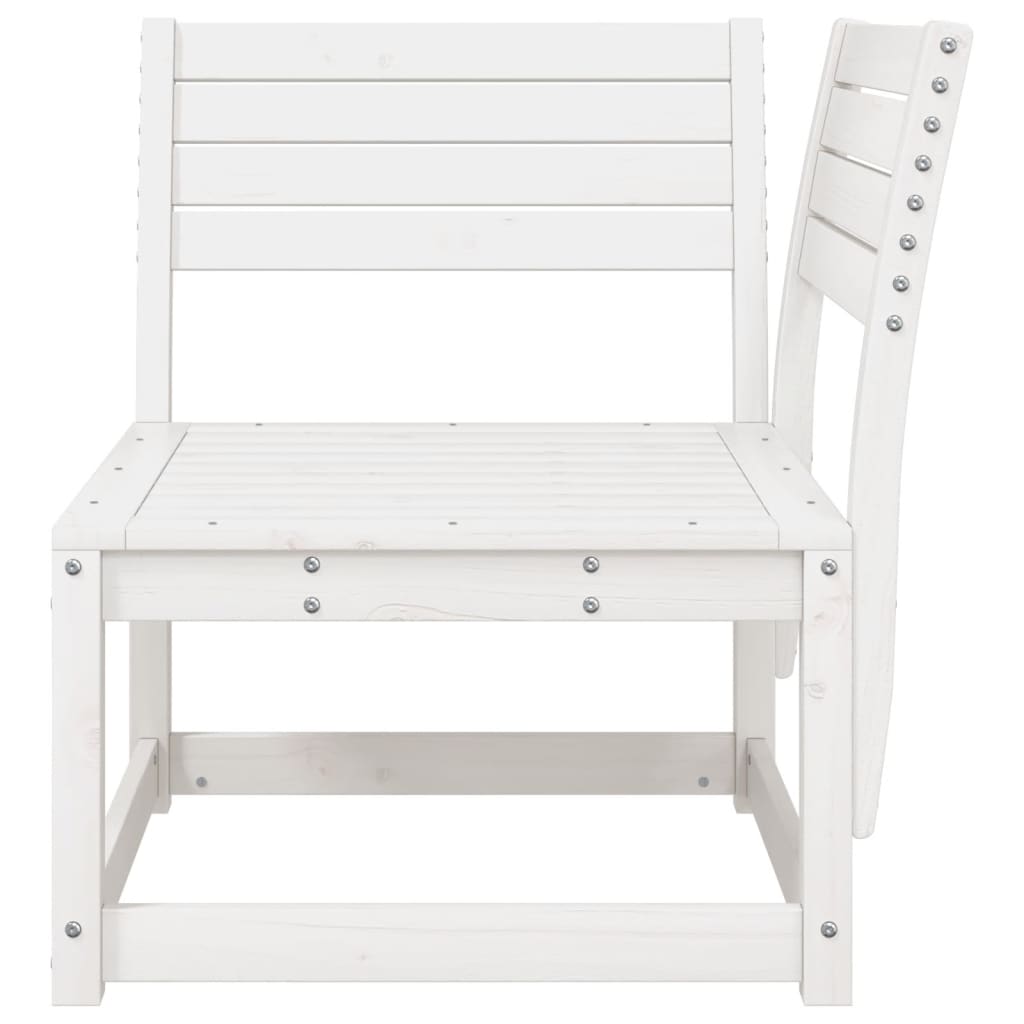 hjørnemodul til havesofa 73x73x78 cm massivt fyrretræ hvid