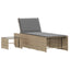 liggestole 2 stk. med bord beige polyrattan