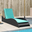 liggestol med hynde sort 60x205x73 cm polyrattan