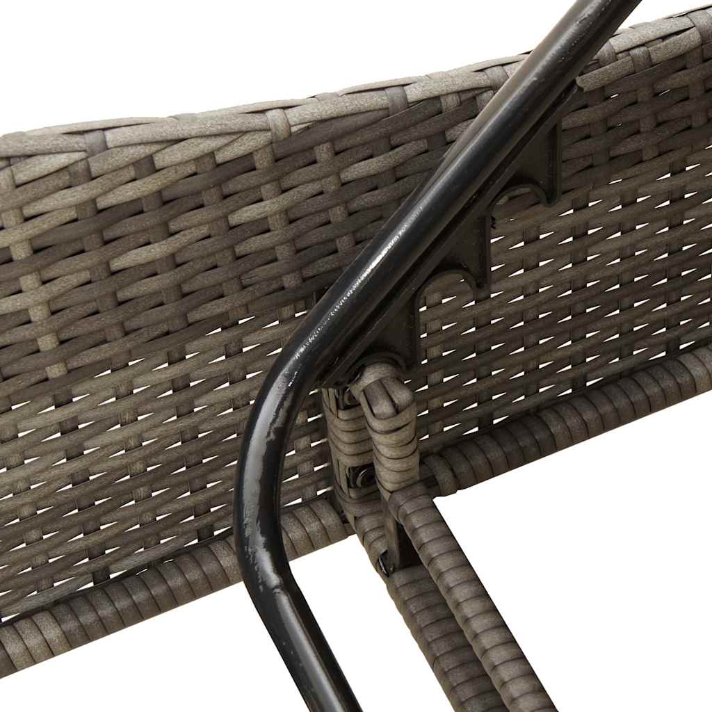 liggestol med hynder grå 114x205x73 cm polyrattan