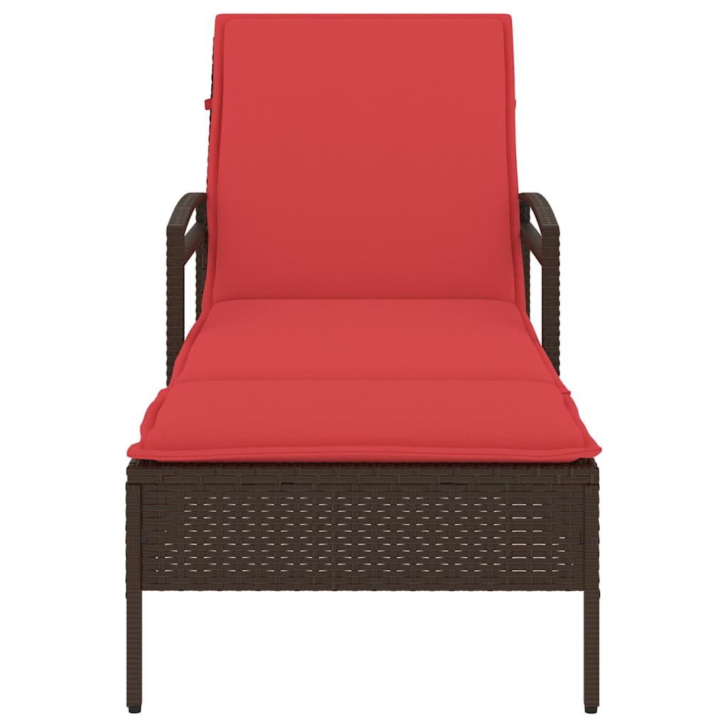3-position justerbar solstol polyrattan Brun