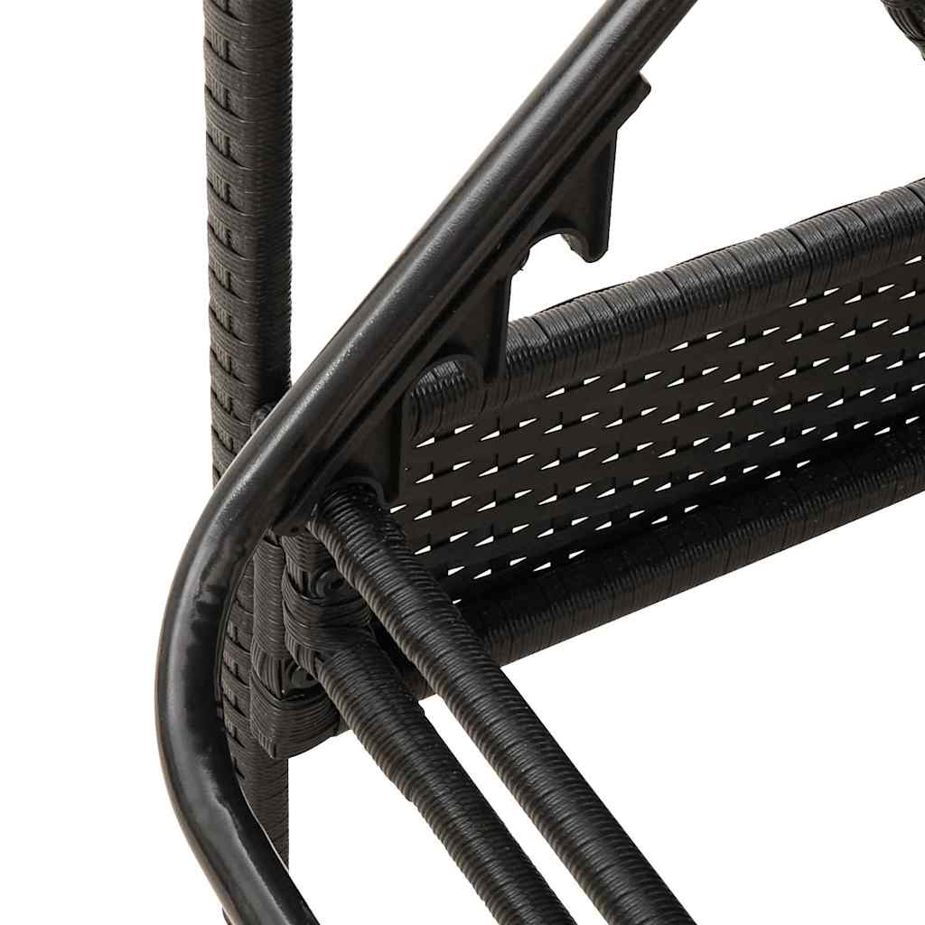 3-position justerbar solstol polyrattan Sort