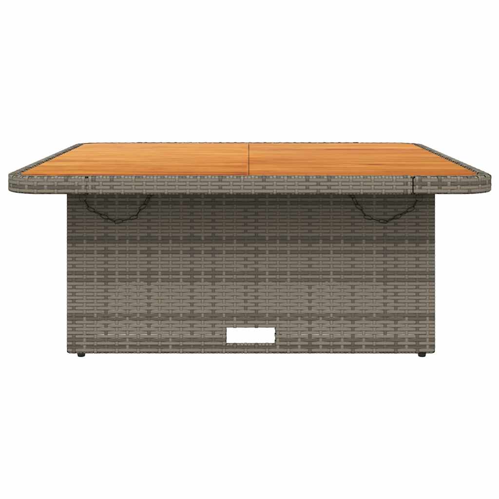 havebord 110x110x71 cm polyrattan og massivt akacietræ grå