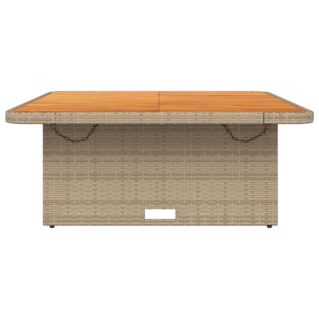 havebord 110x110x71 cm polyrattan og akacietræ beige