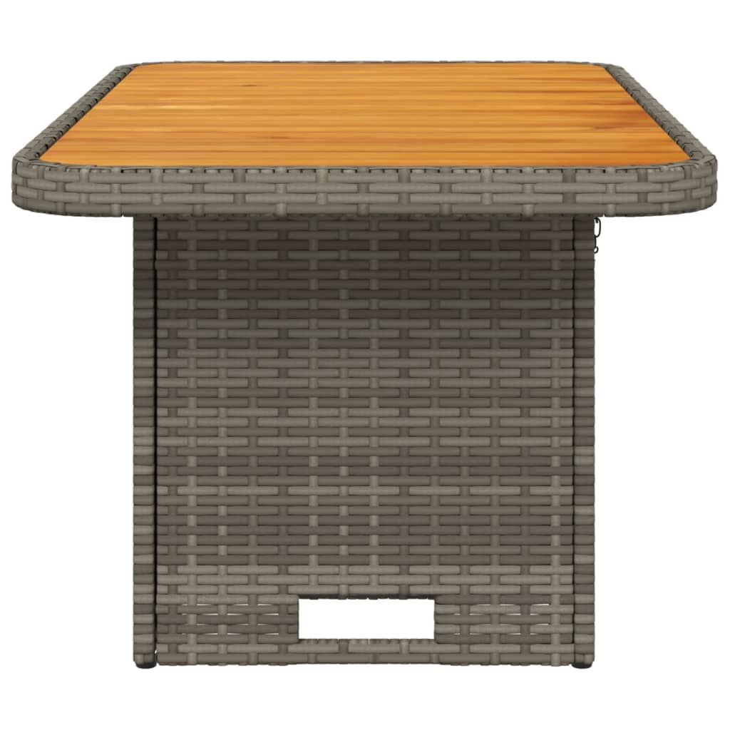 havebord 90x55x71 cm polyrattan og massivt akacietræ grå