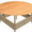 havebord med akacietop Ø110x71 cm polyrattan beige
