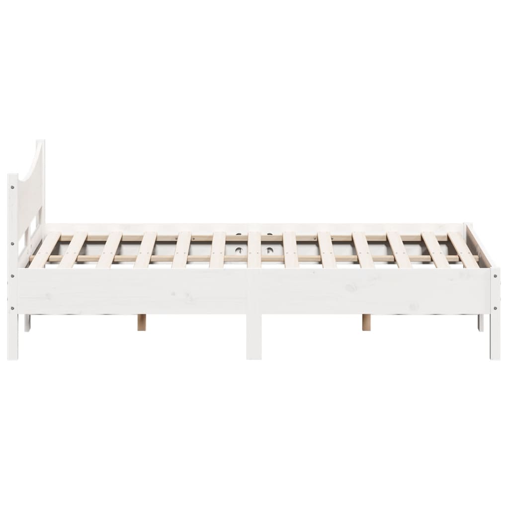 sengeramme uden madras 140x200 cm massivt fyrretræ hvid