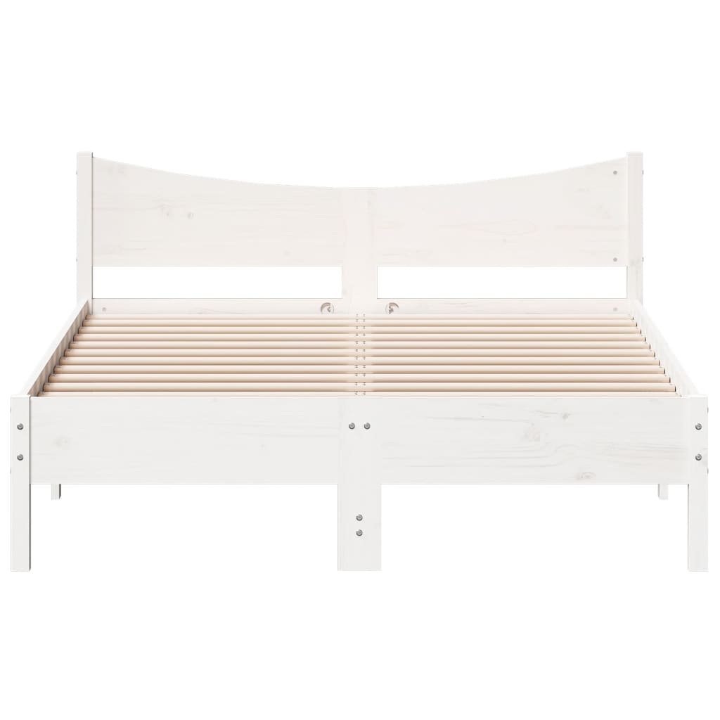 sengeramme uden madras 120x200 cm massivt fyrretræ hvid