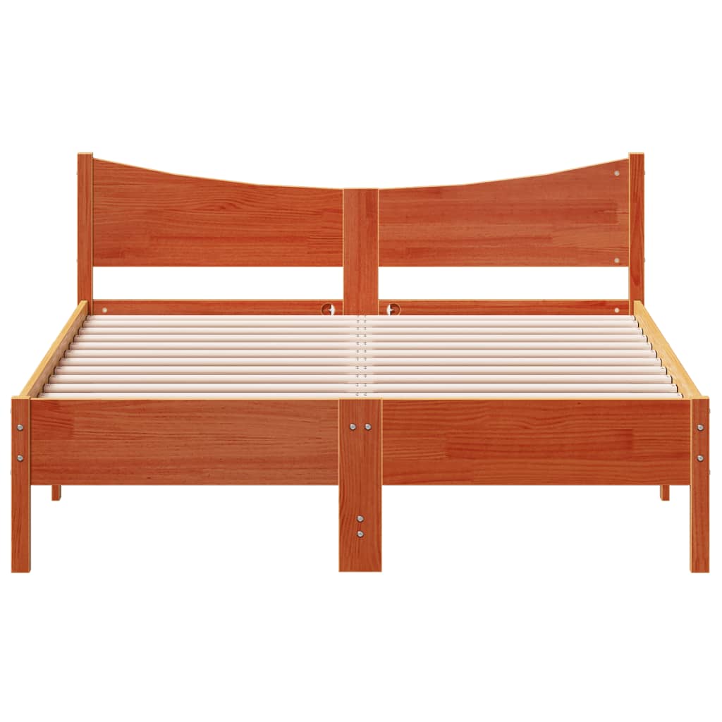 sengeramme uden madras 120x200 cm massivt fyrretræ gyldenbrun