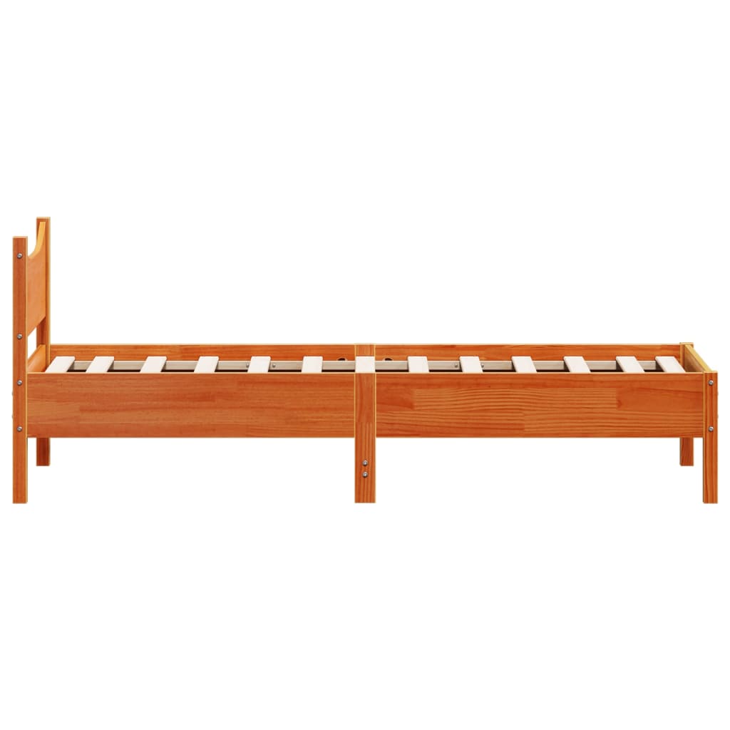 sengeramme uden madras 100x200 cm massivt fyrretræ gyldenbrun