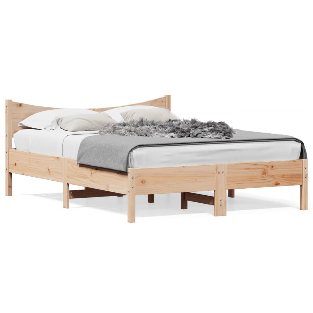 sengeramme uden madras 140x190 cm massivt fyrretræ