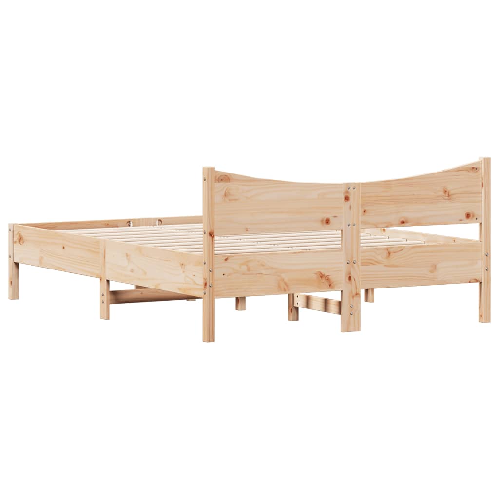 sengeramme uden madras 140x190 cm massivt fyrretræ
