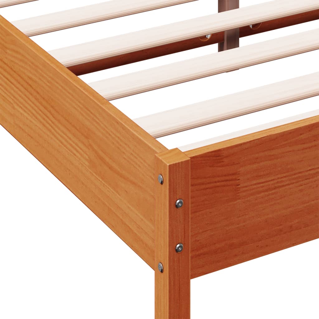 sengeramme uden madras 140x190 cm massivt fyrretræ gyldenbrun