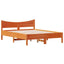 sengeramme uden madras 135x190 cm massivt fyrretræ brun