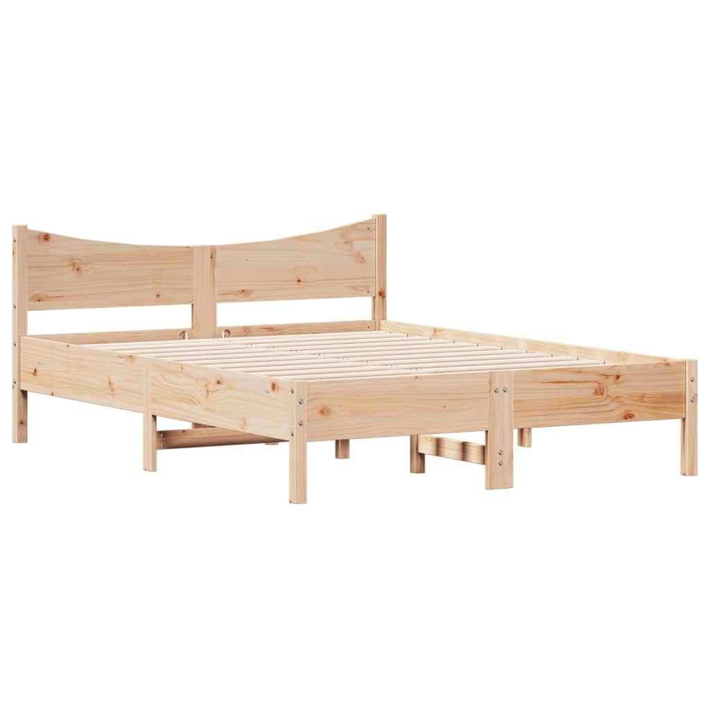 sengeramme uden madras 120x190 cm massivt fyrretræ