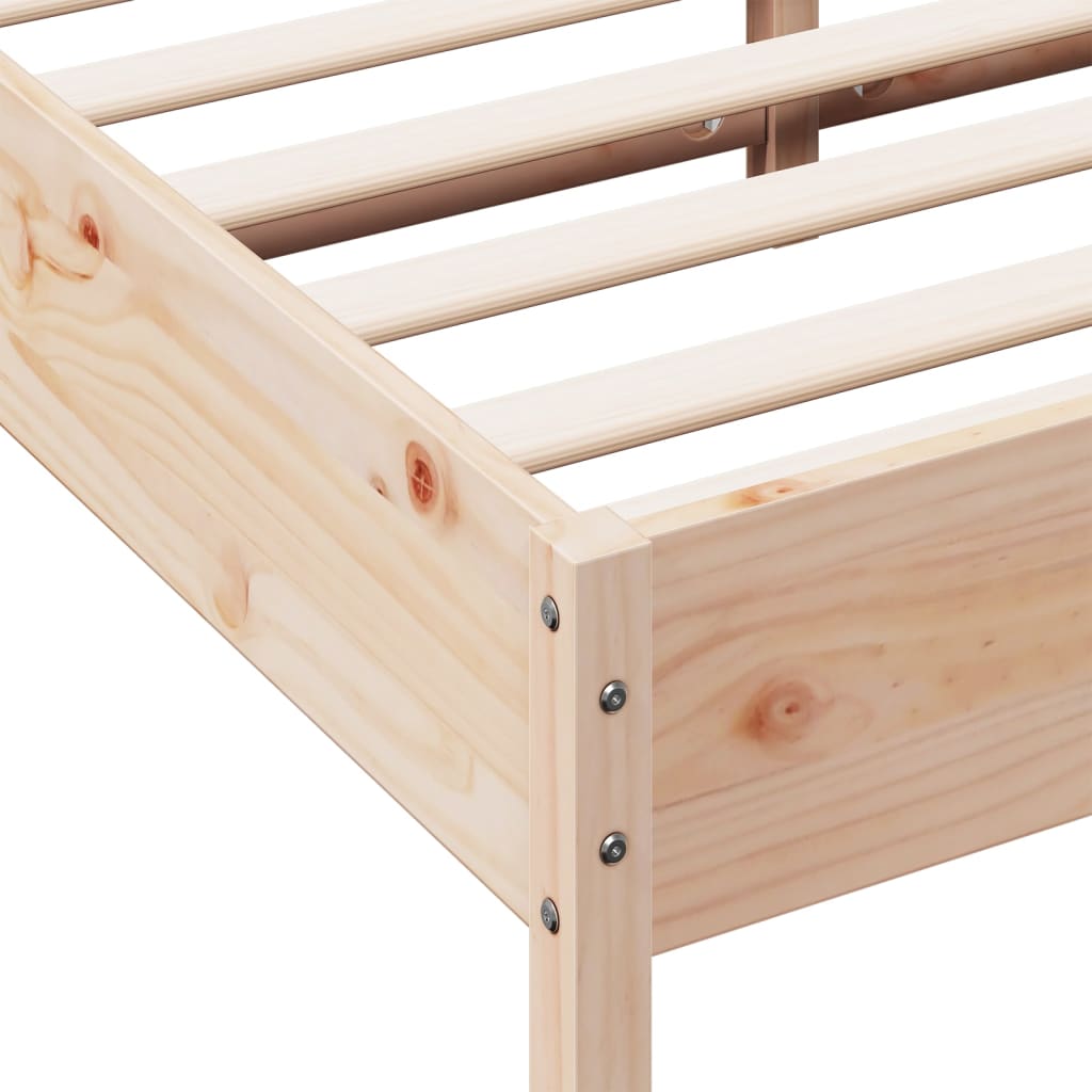 sengeramme uden madras 120x190 cm massivt fyrretræ