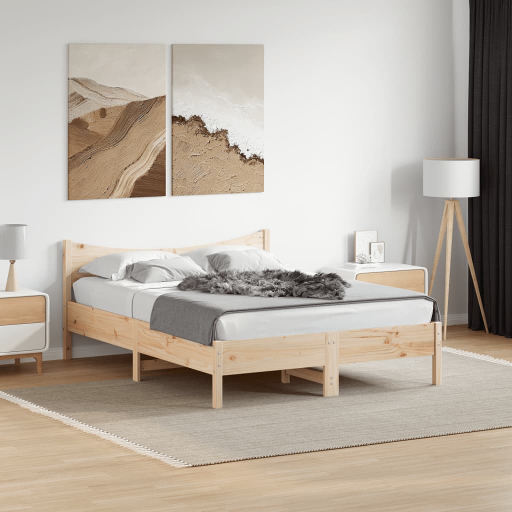 sengeramme uden madras 120x190 cm massivt fyrretræ
