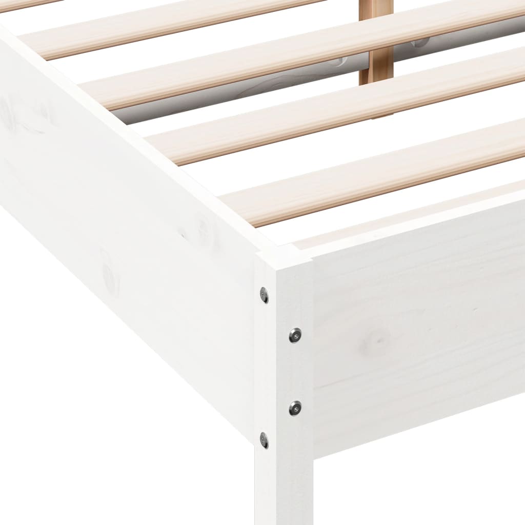 sengeramme uden madras 120x190 cm massivt fyrretræ hvid