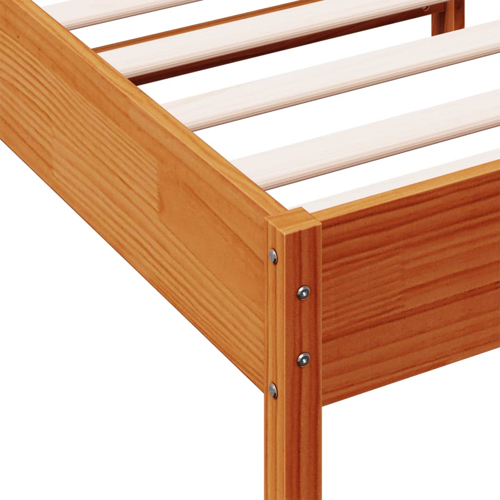 sengeramme uden madras 75x190 cm massivt fyrretræ gyldenbrun