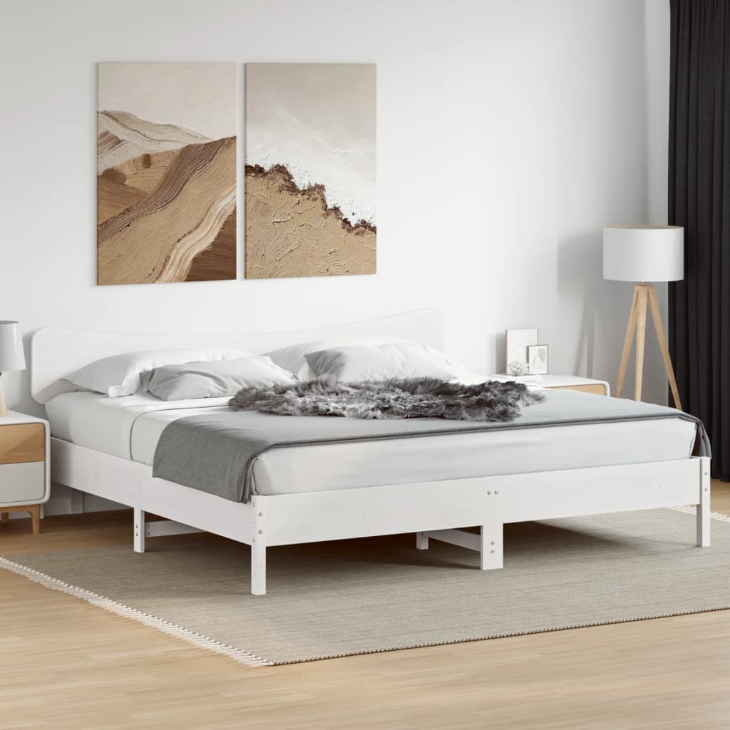 sengegavl 200 cm massivt fyrretræ hvid