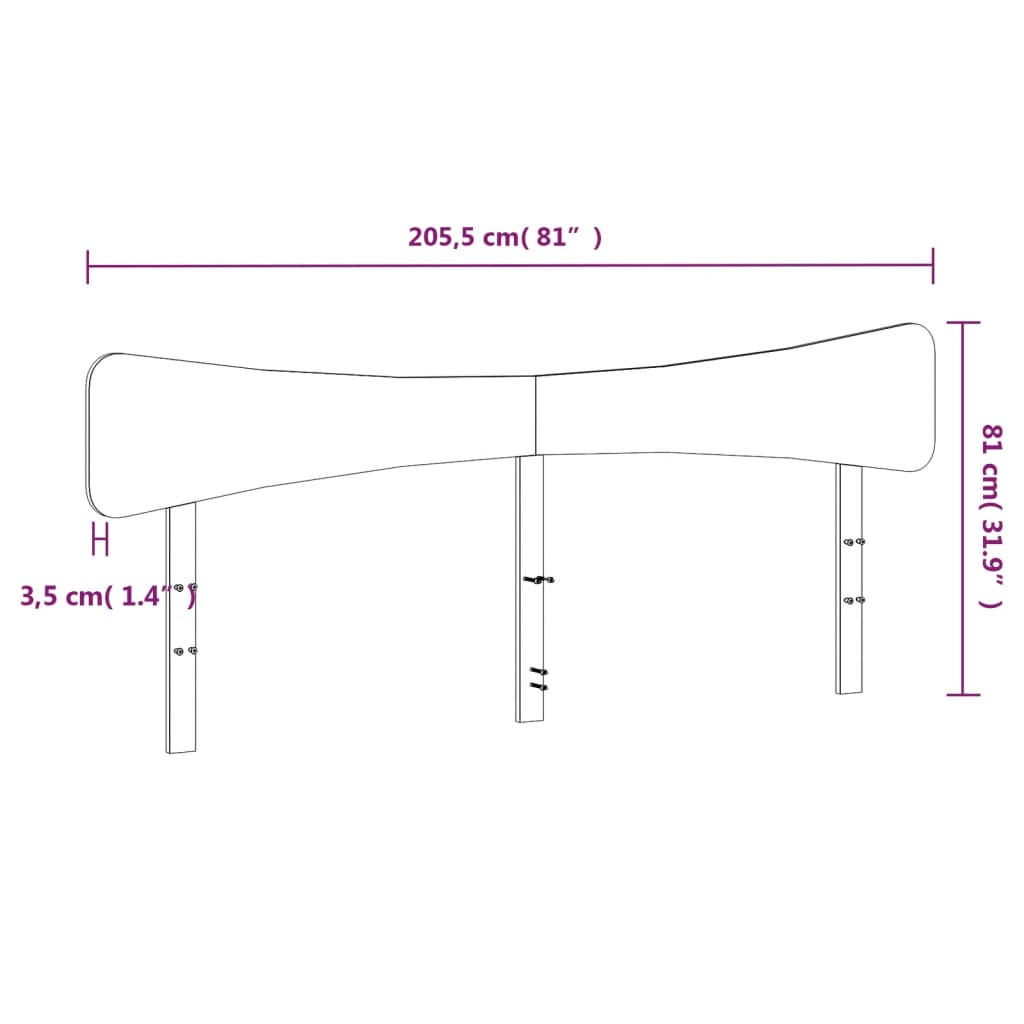 sengegavl 200 cm massivt fyrretræ hvid