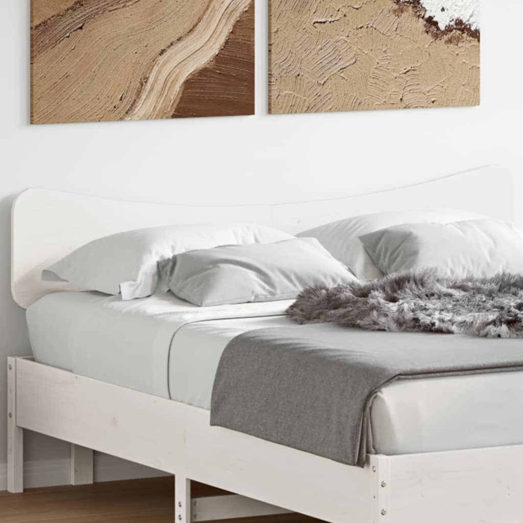sengegavl 150 cm massivt fyrretræ hvid
