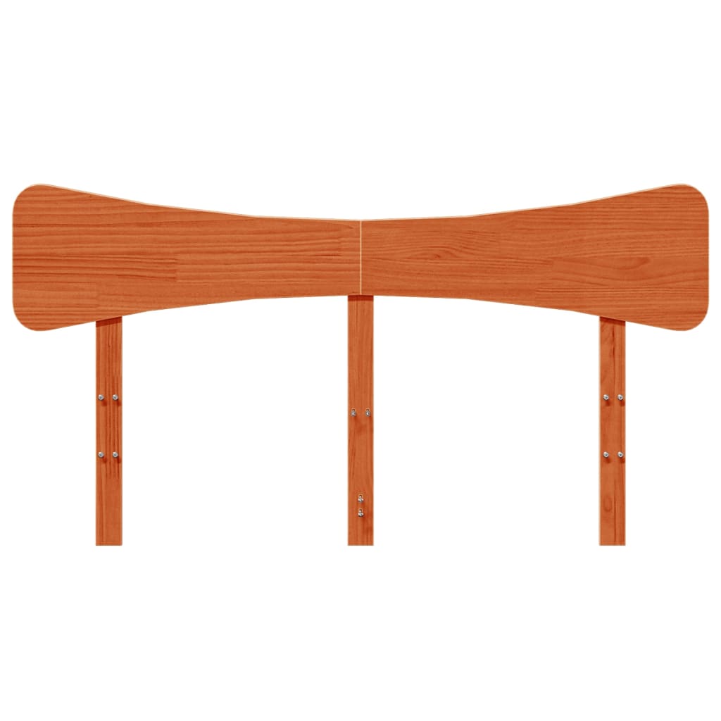 sengegavl 140 cm massivt fyrretræ gyldenbrun