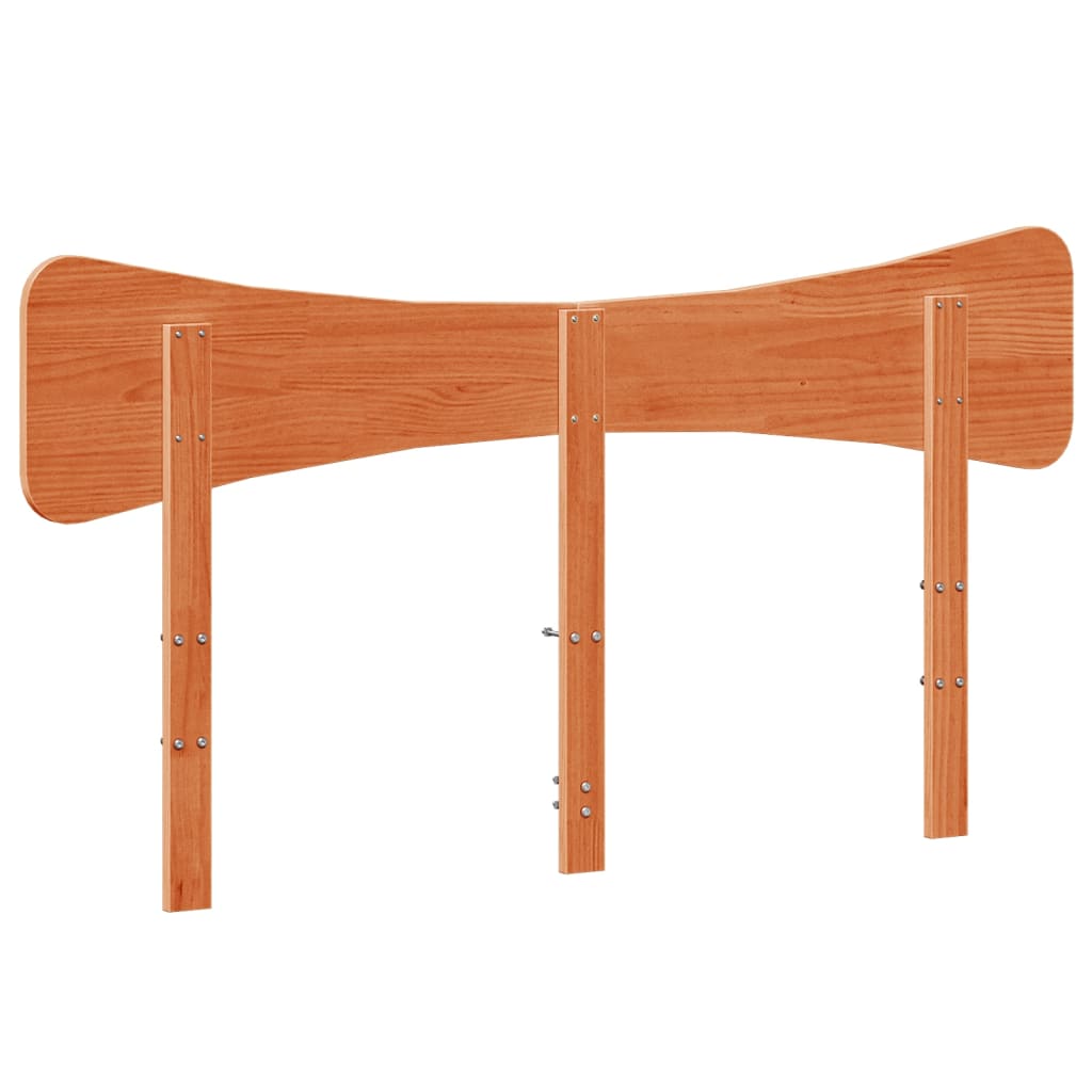 sengegavl 140 cm massivt fyrretræ gyldenbrun
