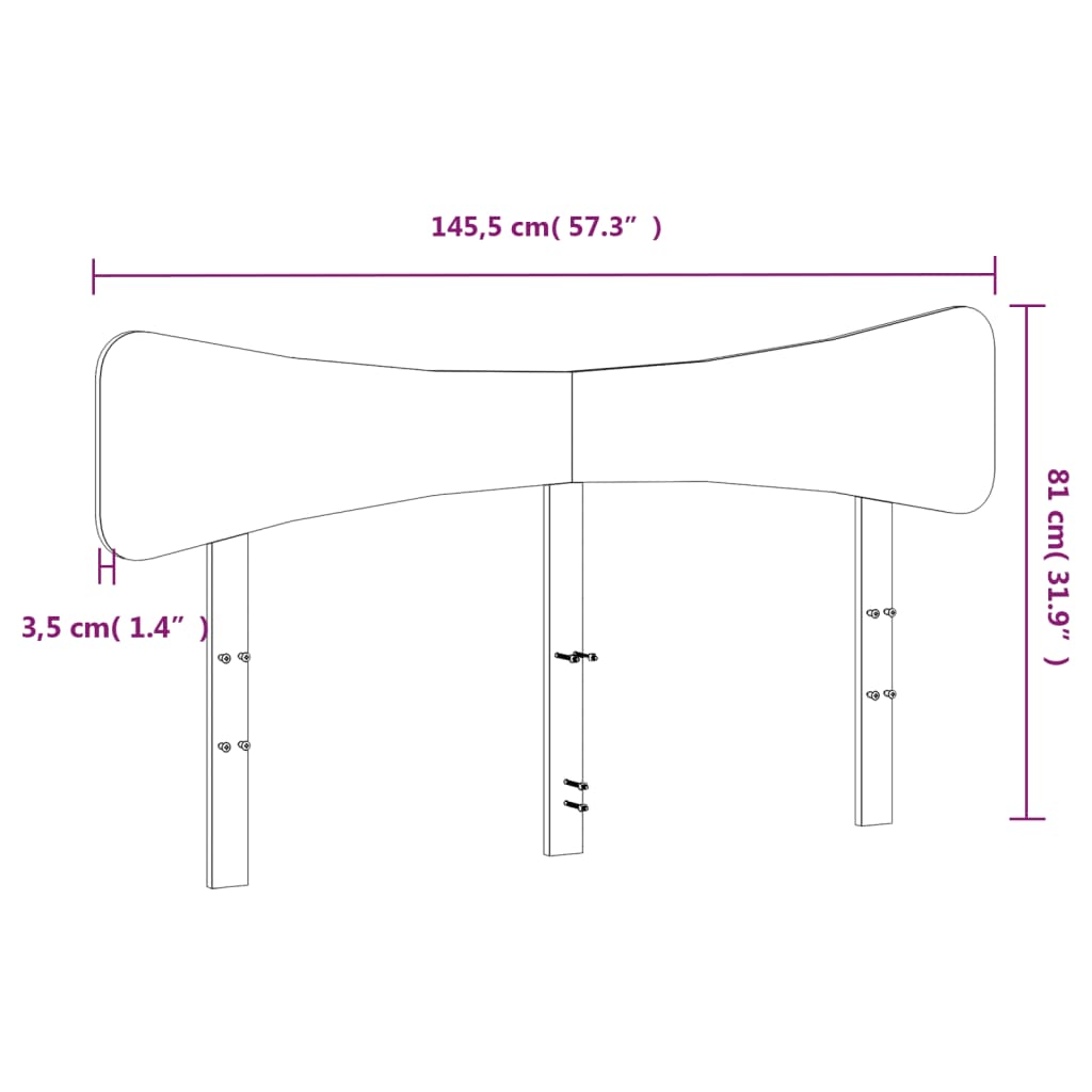 sengegavl 140 cm massivt fyrretræ gyldenbrun