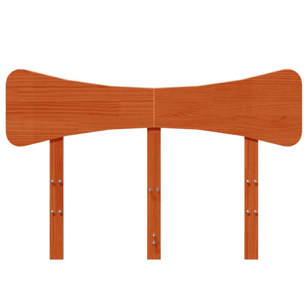 sengegavl 135 cm massivt fyrretræ gyldenbrun