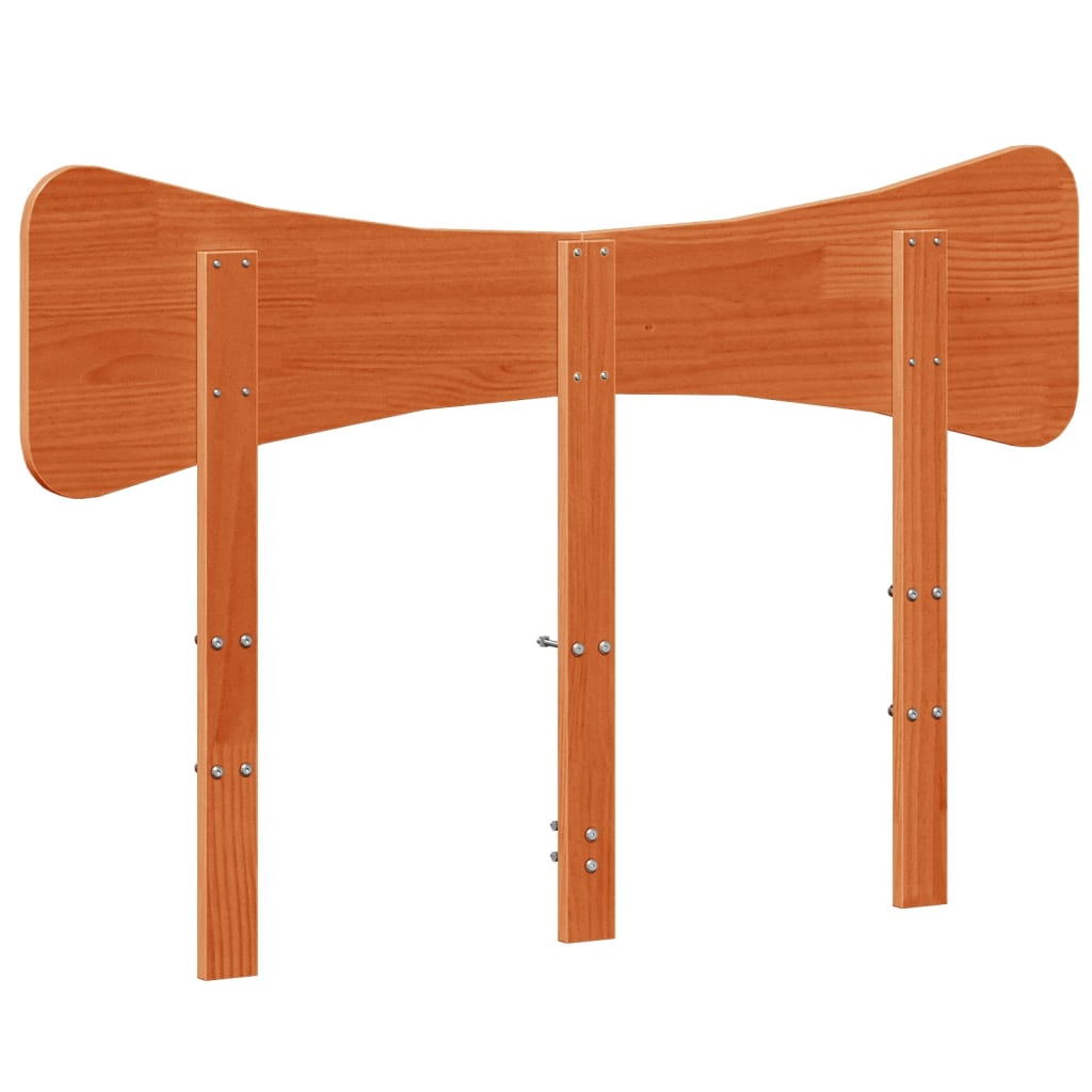 sengegavl 135 cm massivt fyrretræ gyldenbrun
