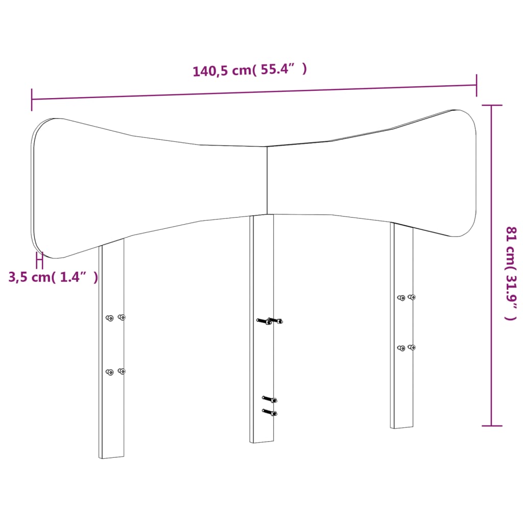 sengegavl 135 cm massivt fyrretræ gyldenbrun