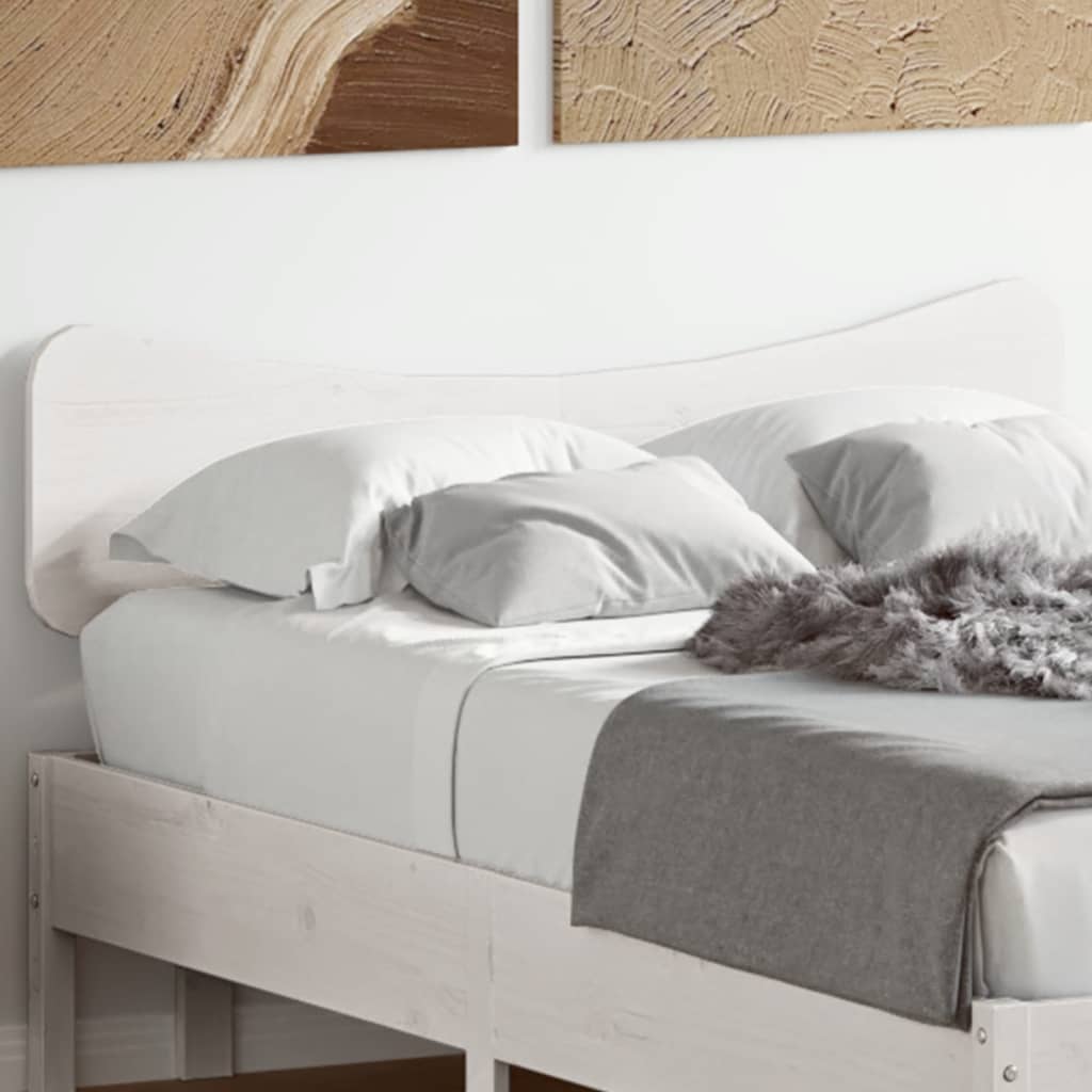 sengegavl 120 cm massivt fyrretræ hvid