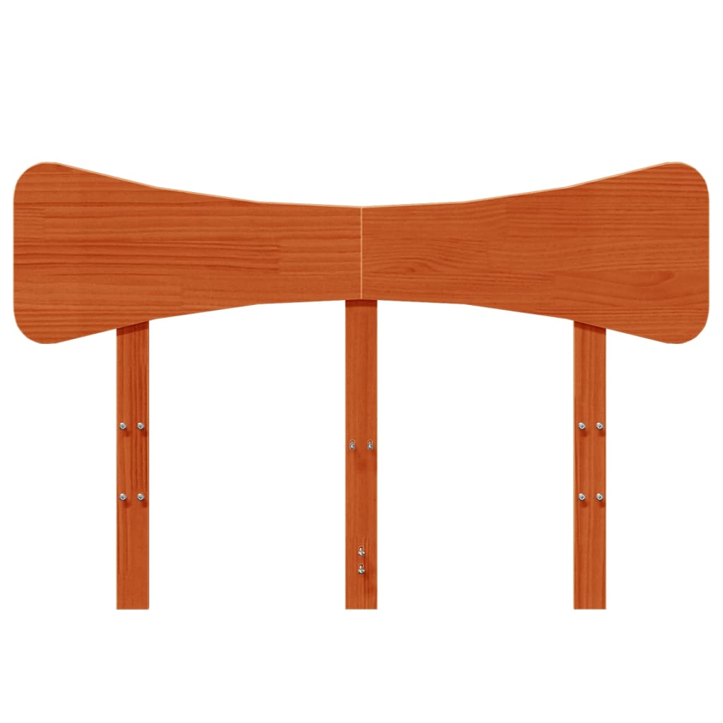 sengegavl 120 cm massivt fyrretræ gyldenbrun