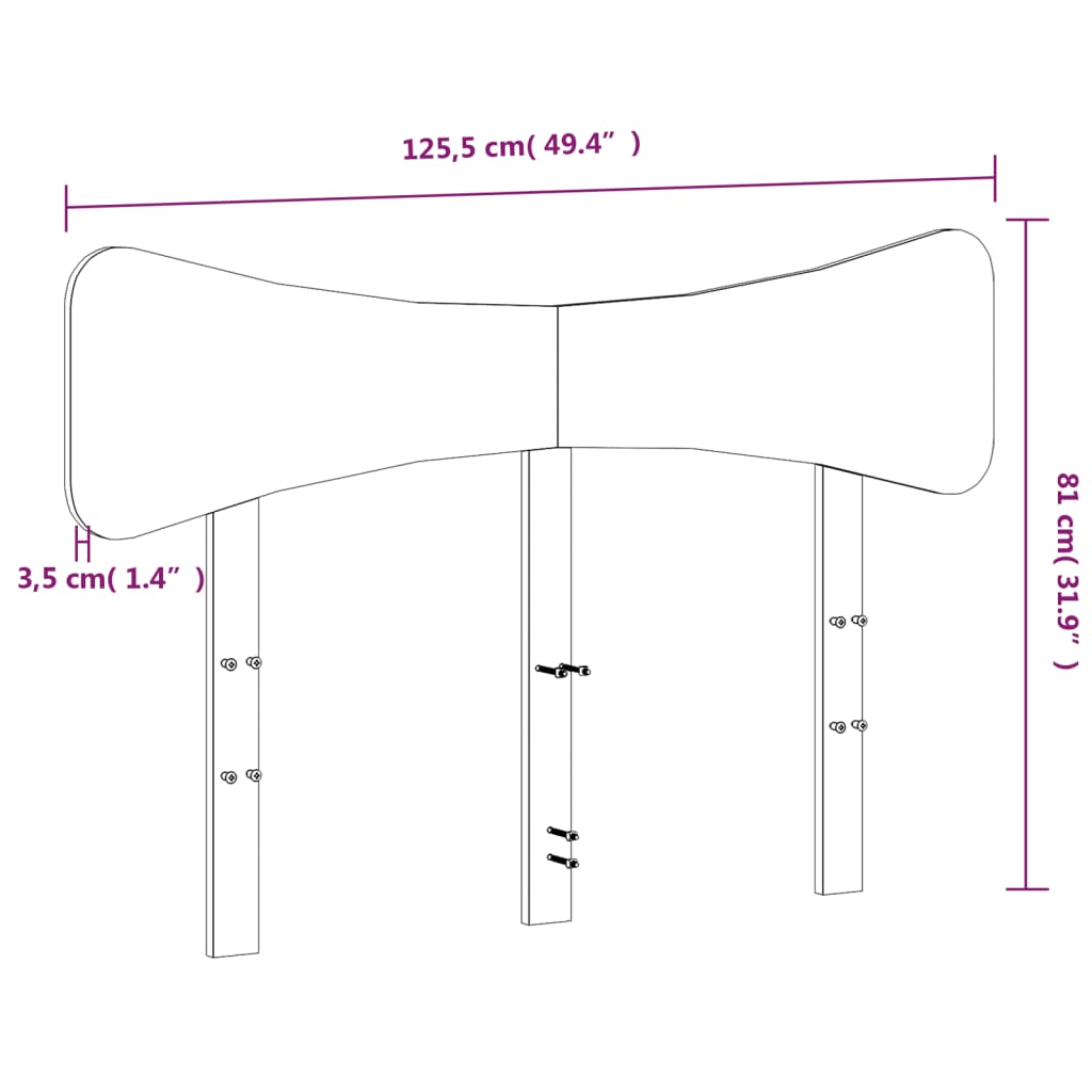 sengegavl 120 cm massivt fyrretræ gyldenbrun
