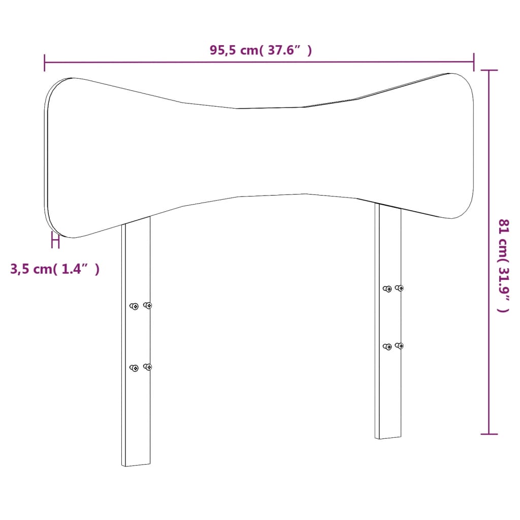 sengegavl 90 cm massivt fyrretræ hvid