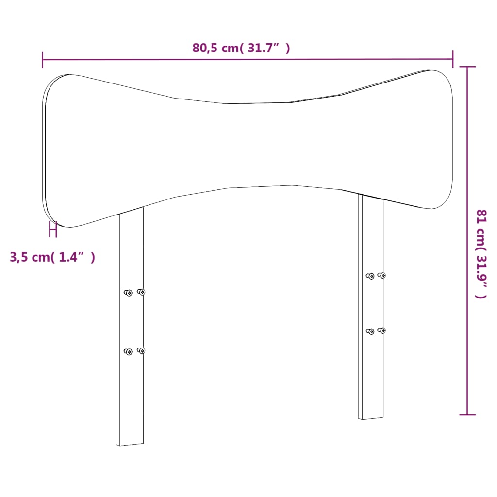 sengegavl 75 cm massivt fyrretræ hvid