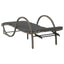 liggestol med hynde 60x199x42 cm polyrattan grå