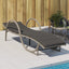 liggestol med hynde 60x199x42 cm polyrattan lysegrå