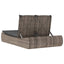 loungesofa med hynder polyrattan grå