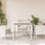 havebord med glastop 90x90x75 cm polyrattan hvid