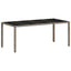 havebord med glastop 190x90x75 cm polyrattan lysegrå