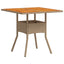 havebord 80x80x75 cm polyrattan og akacietræ sort