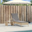 liggestol med hjul og hynde polyrattan beige