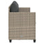 loungesofa med hynder polyrattan lysegrå