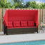 loungesofa med baldakin og hynder polyrattan brun