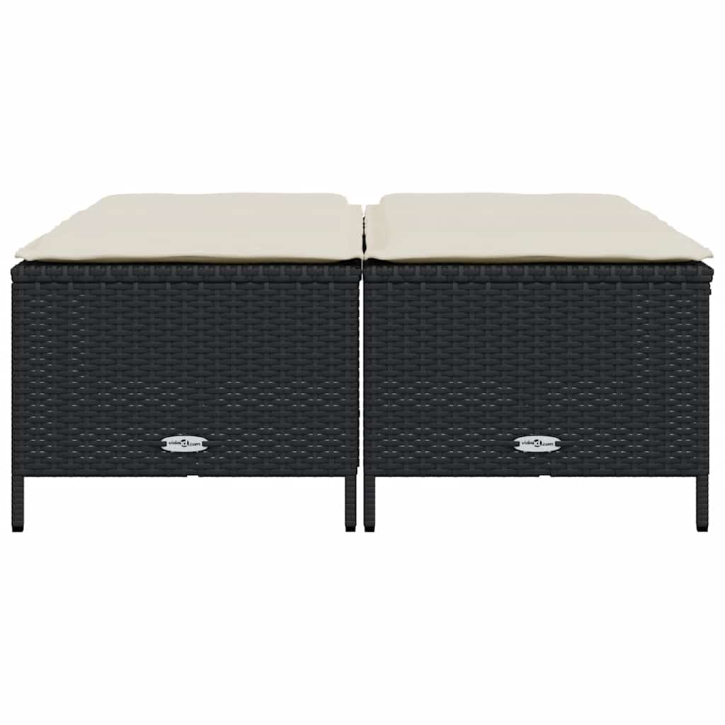 haveskamler 4 stk. med hynder polyrattan sort
