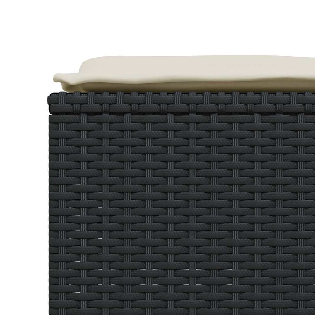 haveskamler 4 stk. med hynder polyrattan sort