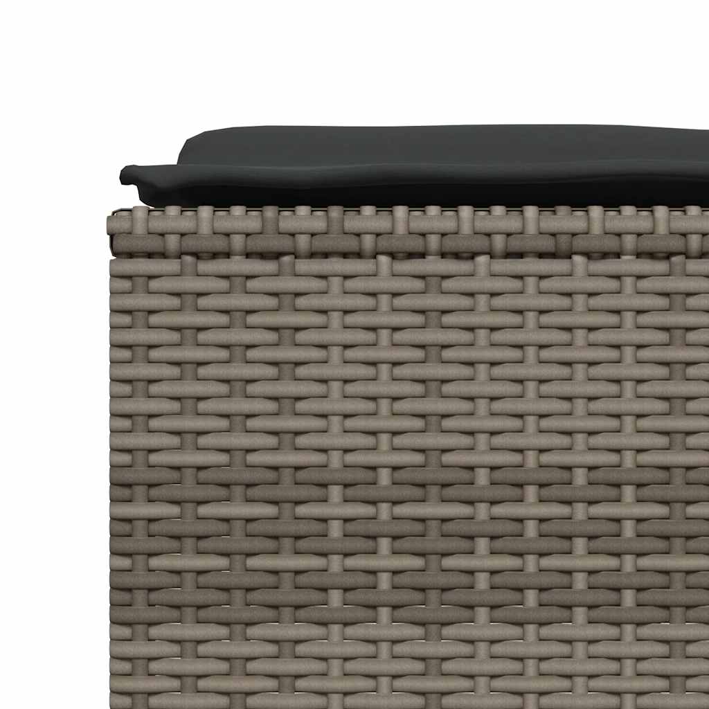 haveskamler 4 stk. med hynder polyrattan grå