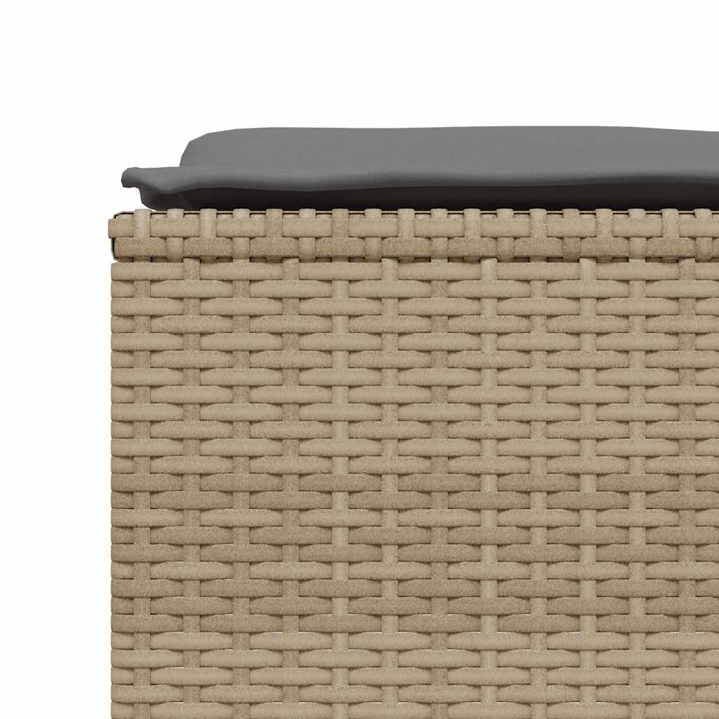 haveskamler 4 stk. med hynder polyrattan beige